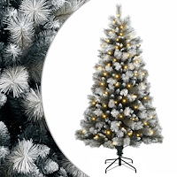 vidaXL Plast Hingad Julgran 210 cm 300 LED-lampor Varmvit