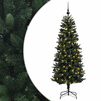 vidaXL Konstgjord julgran med kulor 210 cm 300 LED-lampor Varmvit