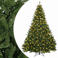 vidaXL Plast Hingad Julgran 270 cm 300 LED-lampor Varmvit