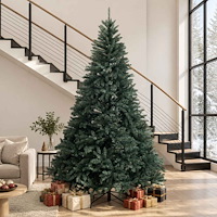 vidaXL Plast Hingad Julgran 300 cm PVC Mörkgrön