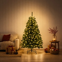 vidaXL Plast Hingad Julgran 120 cm 150 LED-lampor Varmvit PVC Ljusgrön