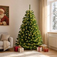 vidaXL Plast Hingad Julgran 180 cm 300 LED-lampor Varmvit PVC Ljusgrön