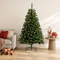 vidaXL Plast Hingad Julgran 150 cm 150 LED-lampor Varmvit PVC