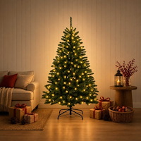 vidaXL Plast Hingad Julgran 180 cm 300 LED-lampor Varmvit PVC