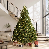 vidaXL Plast Hingad Julgran 300 cm 1000 LED-lampor Varmvit PVC
