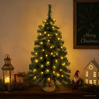 vidaXL Mini julgran 60 cm 25 LED-lampor Varmvit PVC Grön