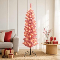 vidaXL Konstgjort smalt julträd 150 cm 150 LED-lampor Varmvit