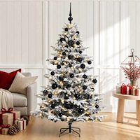 vidaXL Konstgjord julgran med julkulor 150 cm 150 LED-lampor Varmvit