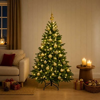 vidaXL Konstgjord julgran med julkulor 120 cm 150 LED-lampor Varmvit