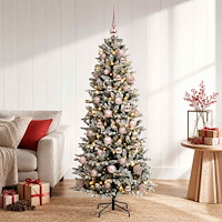 vidaXL Konstgjord julgran med julkulor 120 cm 150 LED-lampor Varmvit