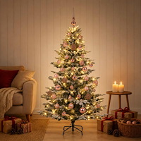 vidaXL Konstgjord julgran med julkulor 150 cm 150 LED-lampor Varmvit