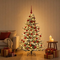vidaXL Konstgjord julgran med julkulor 150 cm 150 LED-lampor Varmvit