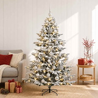 vidaXL Konstgjord julgran med julkulor 150 cm 150 LED-lampor Varmvit