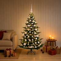 vidaXL Konstgjord julgran med julkulor 120 cm 150 LED-lampor Varmvit