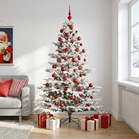 vidaXL Konstgjord julgran med julkulor 180 cm 300 LED-lampor Varmvit