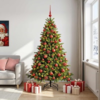 vidaXL Konstgjord julgran med julkulor 180 cm 300 LED-lampor Varmvit