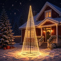 vidaXL LED Julgran EKENAS 385 cm 1148 LED-lampor Varmvit Järn Svart