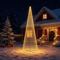 vidaXL LED Julgran EKENAS 485 cm 1632 LED-lampor Varmvit Järn Svart