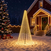 vidaXL LED Julgran EKENAS 235 cm 500 LED-lampor Varmvit Järn Svart