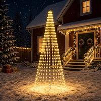 vidaXL LED Julgran EKENAS 285 cm 744 LED-lampor Varmvit Järn Svart