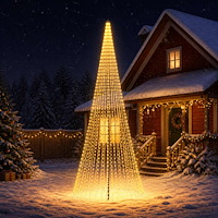 vidaXL LED Julgran EKENAS 485 cm 1632 LED-lampor Varmvit Järn Svart