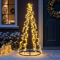 vidaXL LED Julgran EKENAS 165 cm 540 LED-lampor Varmvit Stål Svart