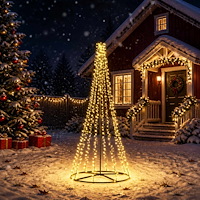 vidaXL LED Julgran EKENAS 235 cm 1000 LED-lampor Varmvit Stål Svart