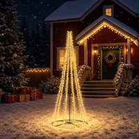 vidaXL LED Julgran EKENAS 285 cm 1550 LED-lampor Varmvit Stål Svart