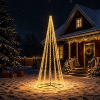 vidaXL LED Julgran EKENAS 385 cm 2460 LED-lampor Varmvit Stål Svart