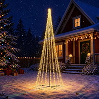 vidaXL LED Julgran EKENAS 485 cm 3000 LED-lampor Varmvit Stål Svart
