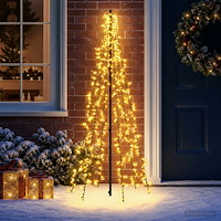 vidaXL LED Julgran EKENAS 165 cm 540 LED-lampor Varmvit Stål Svart