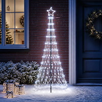 vidaXL LED Julgran EKENAS 180 cm 230 LED-lampor Kallvit Järn Svart