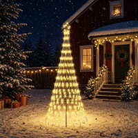 vidaXL LED Julgran 250 cm 290 LED-lampor Varmvit Järn Svart