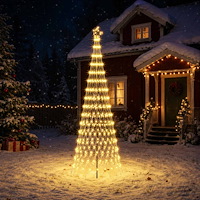 vidaXL LED Julgran 300 cm 350 LED-lampor Varmvit Järn Svart
