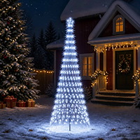 vidaXL LED Julgran EKENAS 300 cm 350 LED-lampor Kallvit Järn Svart