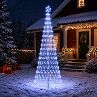 vidaXL LED Julgran 300 cm 350 LED-lampor Blå Järn Svart