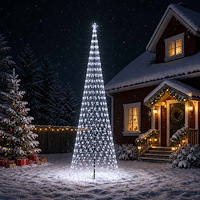 vidaXL LED Julgran 500 cm 550 LED-lampor Kallvit Järn Svart