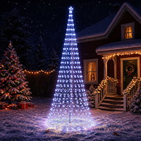 vidaXL LED Julgran EKENAS 500 cm 550 LED-lampor Blå Järn Svart