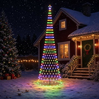 vidaXL LED Julgran 500 cm 550 LED-lampor Mångfärgad Järn Svart