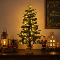 vidaXL Mini julgran 60 cm 25 LED-lampor Varmvit PVC och PE Grön
