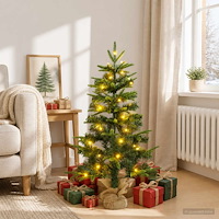 vidaXL Mini julgran 90 cm 50 LED-lampor Varmvit PVC och PE Grön