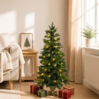 vidaXL Mini julgran 120 cm 100 LED-lampor Varmvit PVC och PE Grön