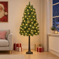 vidaXL Plast Hingad Julgran 150 cm 150 LED-lampor Varmvit