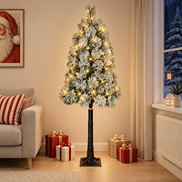 vidaXL Plast Hingad Julgran 120 cm 150 LED-lampor Varmvit