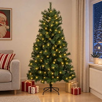 vidaXL Plast Hingad Julgran 150 cm 150 LED-lampor Varmvit