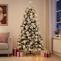 vidaXL Plast Hingad Julgran 240 cm 300 LED-lampor Varmvit