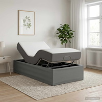 vidaXL Elektrisk Justerbar Säng Ram Mörkgrå 200 x 90 x 33,5 cm Stål