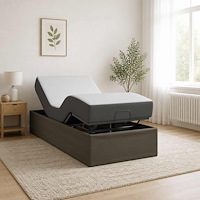 vidaXL Elektrisk Justerbar Säng Ram Grå 200 x 90 x 33,5 cm Stål