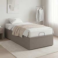 vidaXL Elektrisk Justerbar Säng Ram Taupe 200 x 100 x 33,5 cm Stål