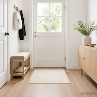 vidaXL Matta Gräddvit 100 x 100 cm 100% Polyester 3 mm Tvättbar
